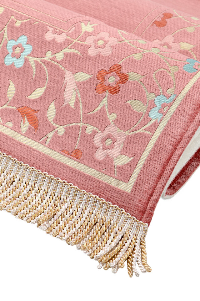Pembe Soft Desen Süngerli Özel Dokuma Seccade - Bursa İpek