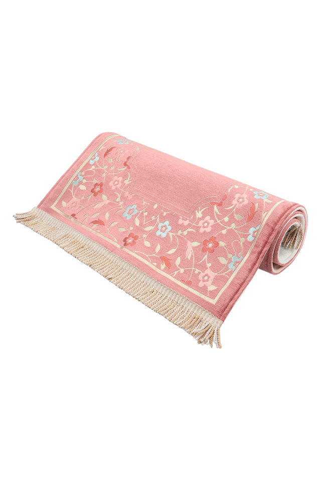 Pembe Soft Desen Süngerli Özel Dokuma Seccade - 3