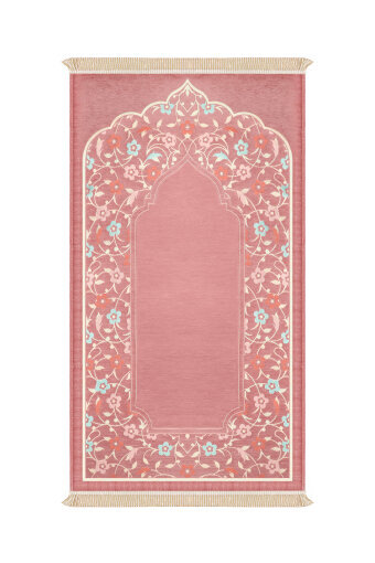 Pembe Soft Desen Süngerli Özel Dokuma Seccade 