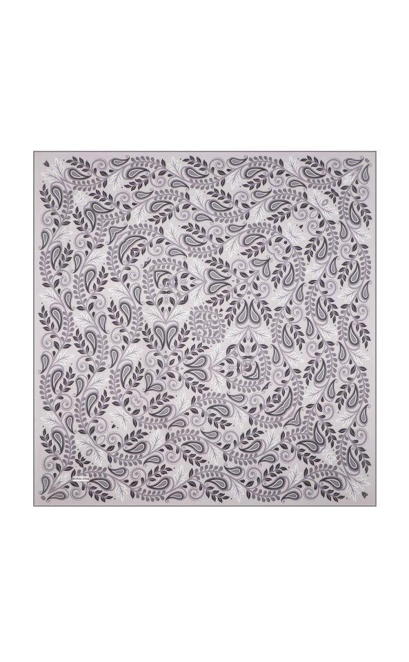 Gray Virgo Pattern Twill Silk Scarf - 2