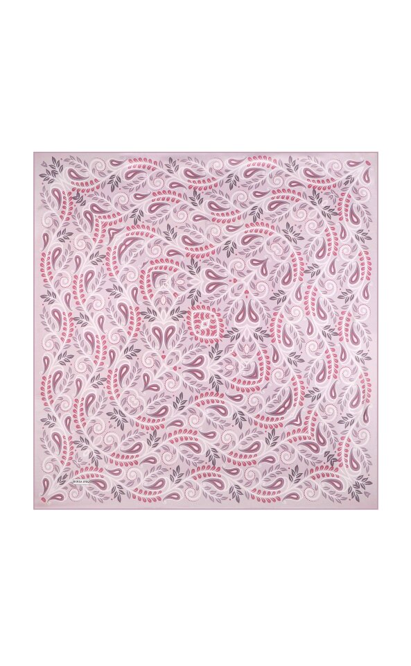 Lilac Virgo Pattern Twill Silk Scarf - 2