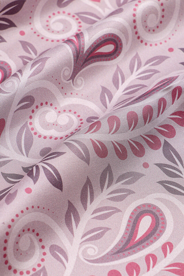 Lilac Virgo Pattern Twill Silk Scarf - 3