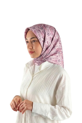 Lilac Virgo Pattern Twill Silk Scarf 