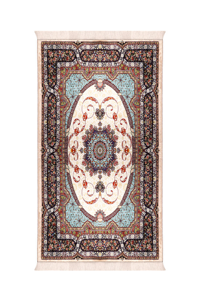 Beige Sponge Velvet Prayer Rug - Bursa İpek