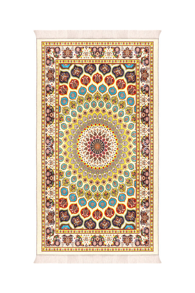 Gold Sponge Velvet Prayer Rug - 1