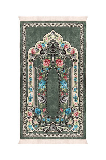 Green Sponge Velvet Prayer Rug 