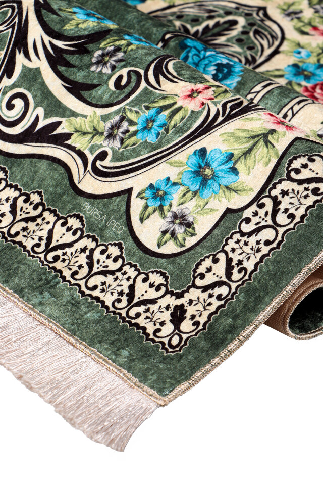 Green Sponge Velvet Prayer Rug - 2