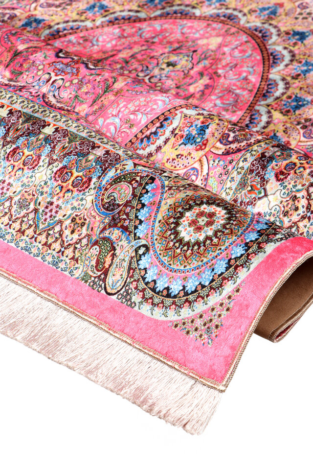 Pink Sponge Velvet Prayer Rug - 2