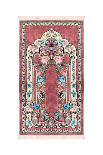 Velvet Prayer Rug with Dusty Rose Sponge 