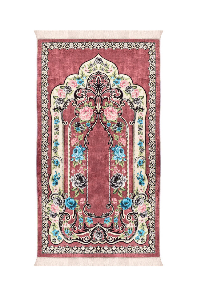 Velvet Prayer Rug with Dusty Rose Sponge 