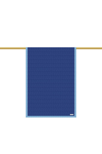 Navy Blue Star Pattern Silk Cotton Shawl 