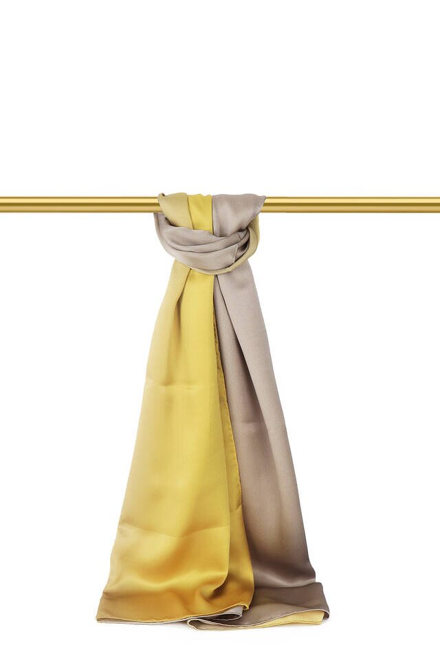 Stone Acid Green Gradient Silk Shawl - Bursa İpek