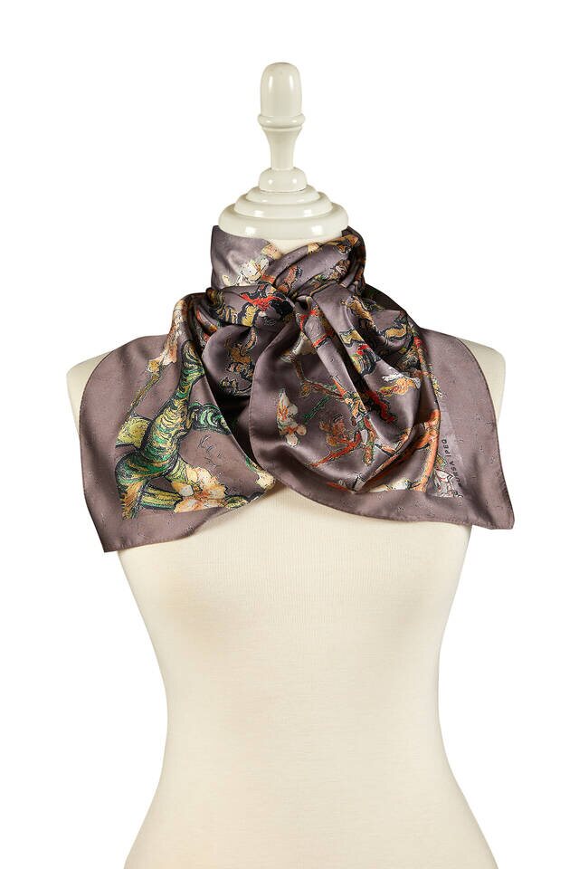 Stone Almond Blossom Silky Foulard - 2