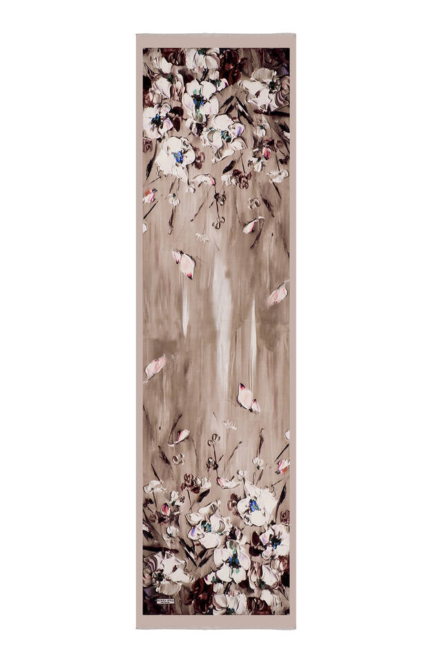 Stone Anemone Pattern Silk Foulard - 4