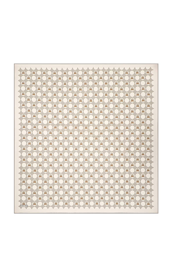 Stone Chain Monogram Twill Silk Square Scarf - 2