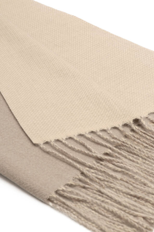 Stone Cream Double Sided Winter Shawl - 4