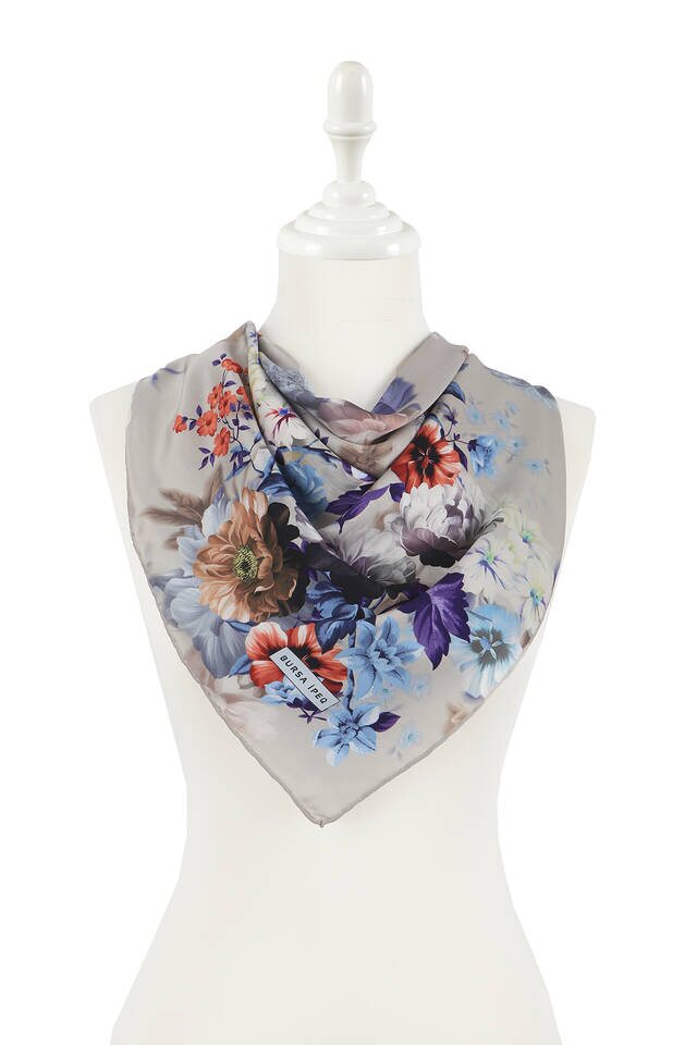 Stone Fulya Pattern Silky Square Scarf - 2