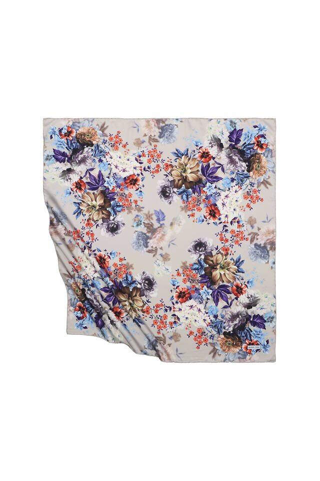 Stone Fulya Pattern Silky Square Scarf 