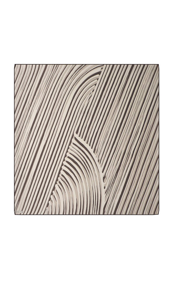 Stone Illusion Pattern Twill Silk Square Scarf - Bursa İpek