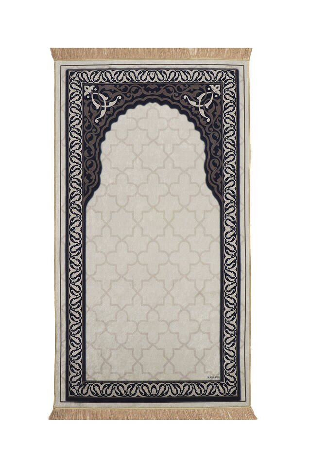 Stone Velvet Carpet Prayer Rug - Bursa İpek