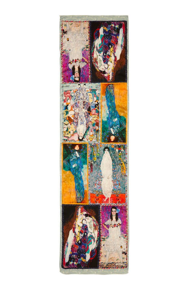 Su Yeşil Women İpek Tablo Fular - 5