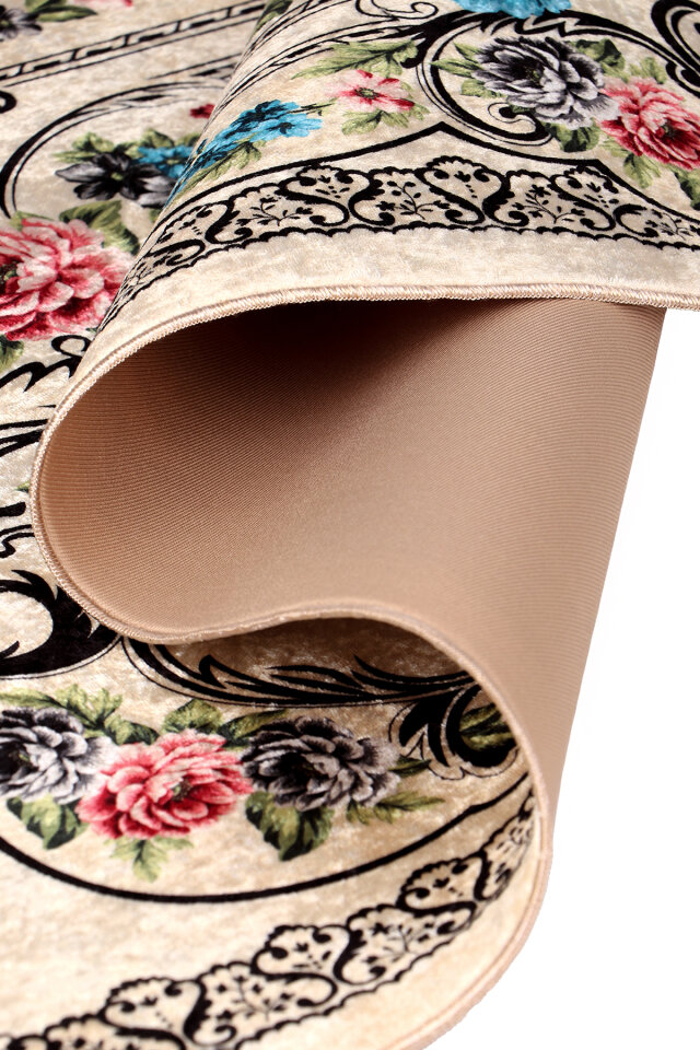 Krem Süngerli Kadife Seccade - 3