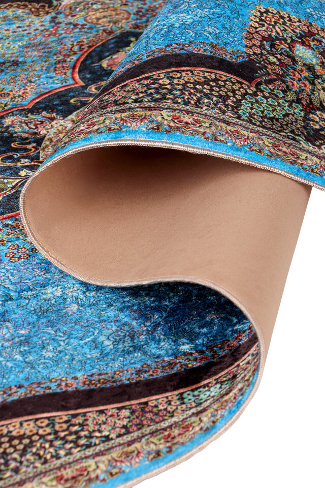 Mavi Süngerli Kadife Seccade - 3