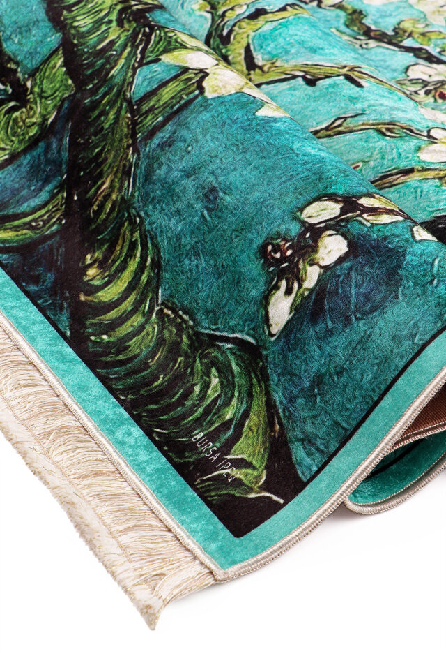 Su Yeşil Süngerli Kadife Seccade - 2