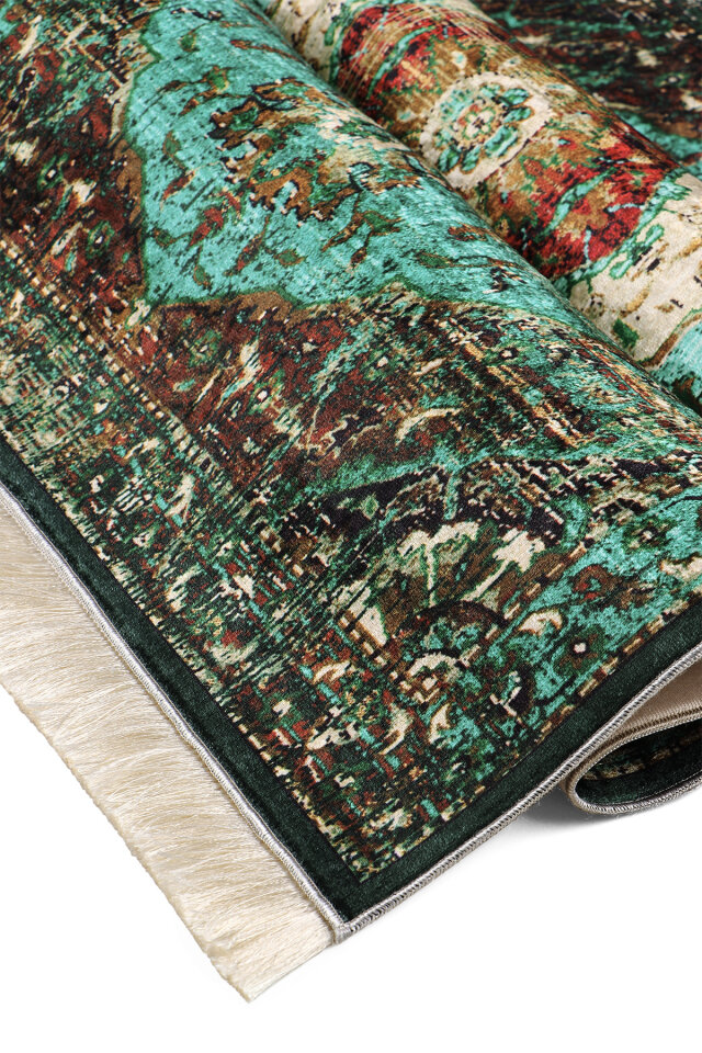 Yeşil Süngerli Kadife Seccade - 2