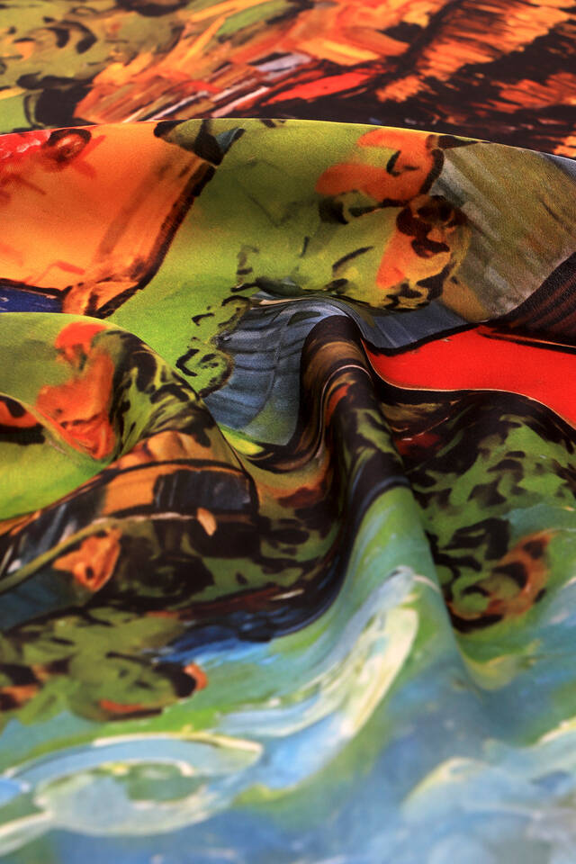 Taba Ev Desen İpek Mendil - 3