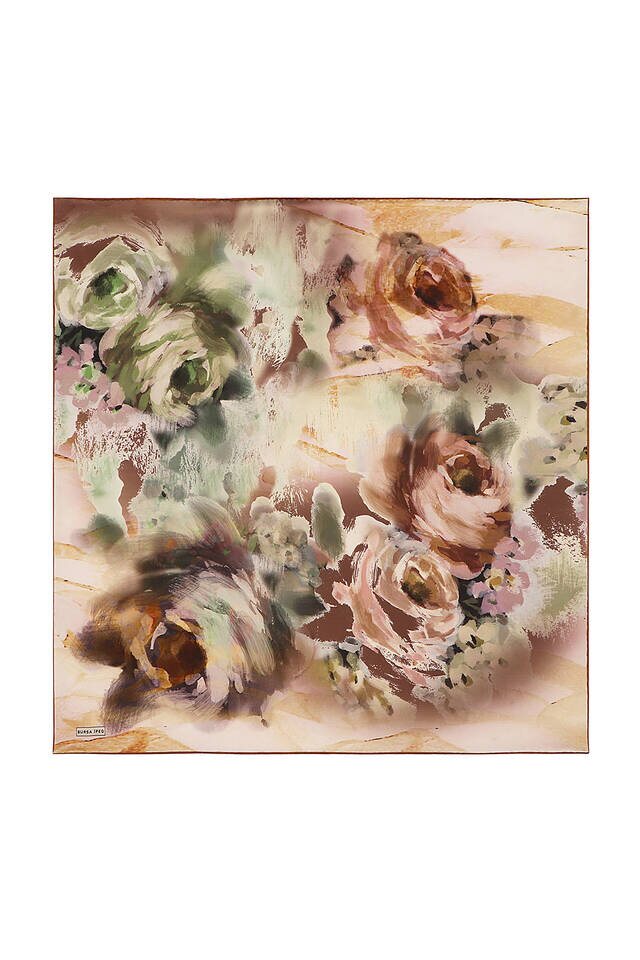 Taba Pastel Pattern Sura Silk Scarf 