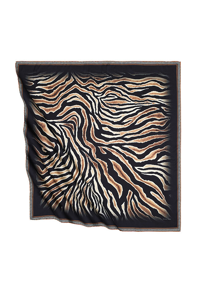 Taba Zebra Desen İpeksi Eşarp 
