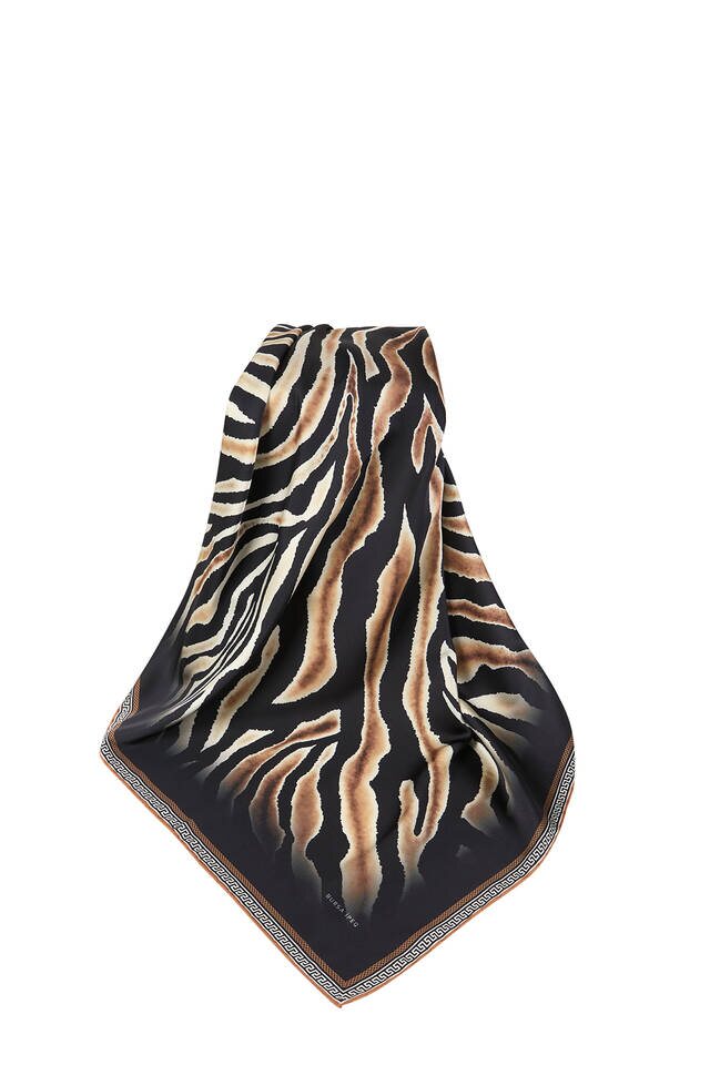 Taba Zebra Pattern Silky Square Scarf - 3