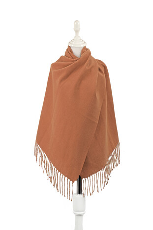 Tan Beige Double Sided Winter Shawl 