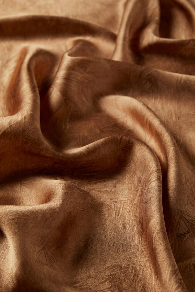 Tan Brush Silk Square Scarf - 3