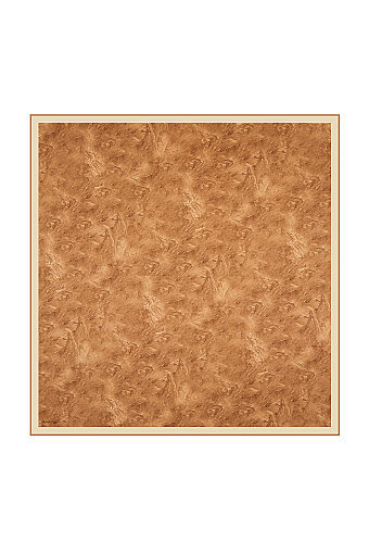 Tan Brush Silk Square Scarf 