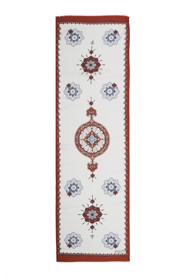 Tan Green Core Voile Silk Foulard - 4