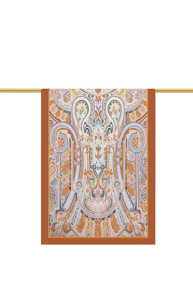 Tan Sahara Pattern Sura Silk Scarf - 2