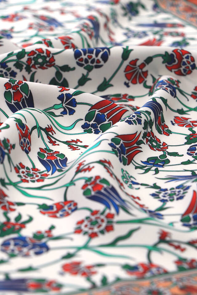 Tan Tulip Pattern Silky Pocket Square - 3