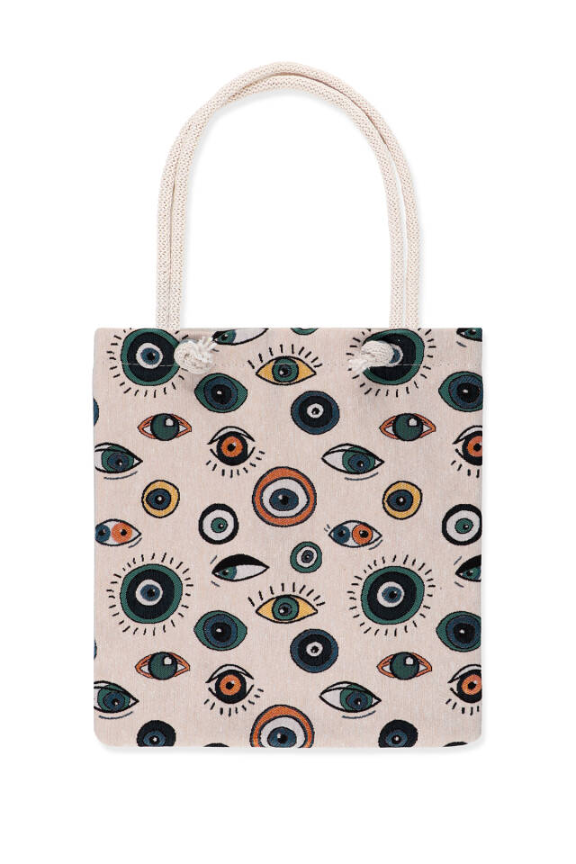 Eye Pattern Tapestry Shoulder Bag - Bursa İpek
