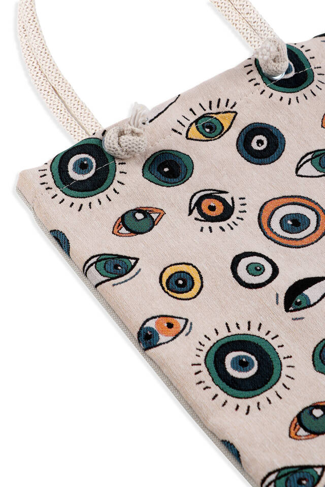 Eye Pattern Tapestry Shoulder Bag - 3