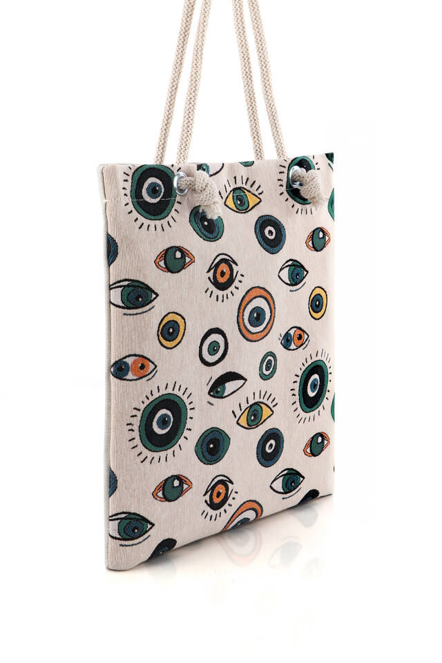 Eye Pattern Tapestry Shoulder Bag - 2