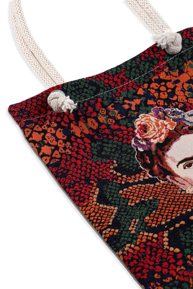 Frida Pattern Tapestry Shoulder Bag - 3