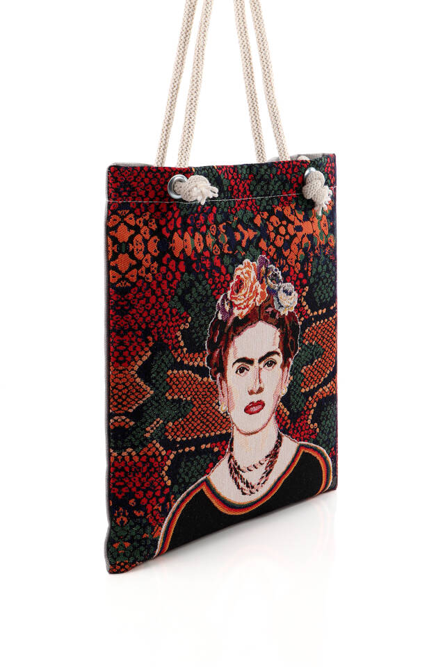Frida Pattern Tapestry Shoulder Bag - 2