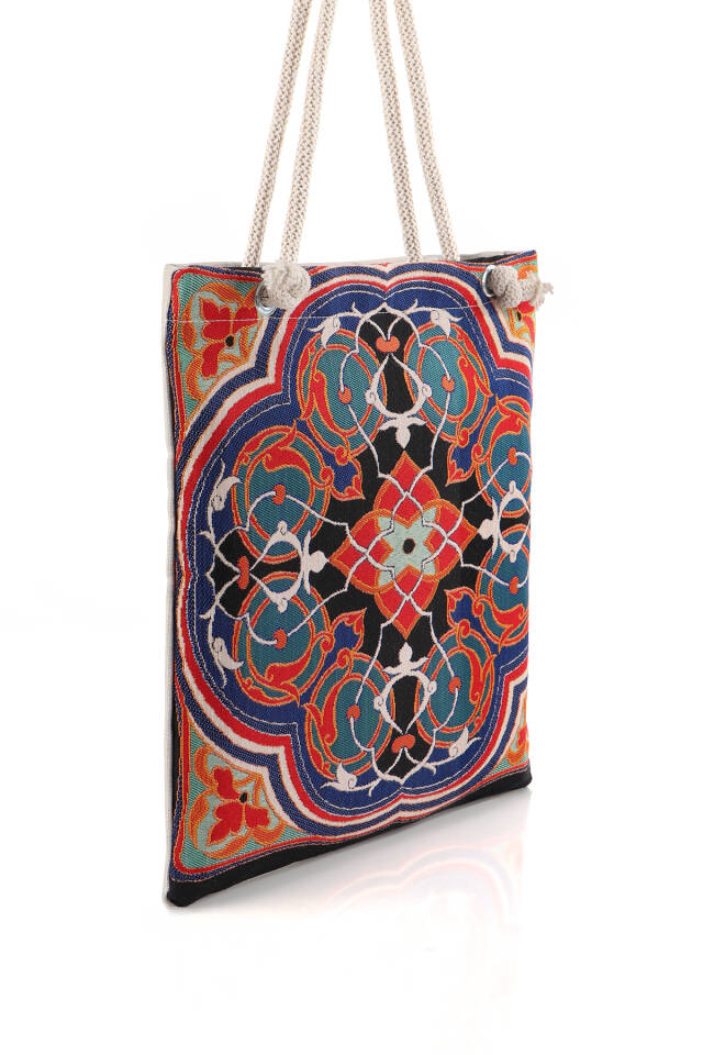 Tile Pattern Tapestry Shoulder Bag - 2