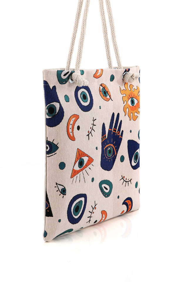 Eye Pattern Tapestry Shoulder Bag - 2