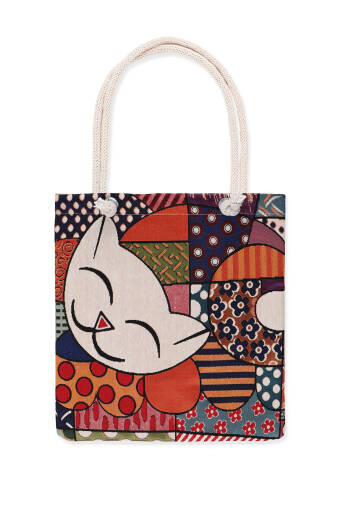 Cat Pattern Tapestry Shoulder Bag 