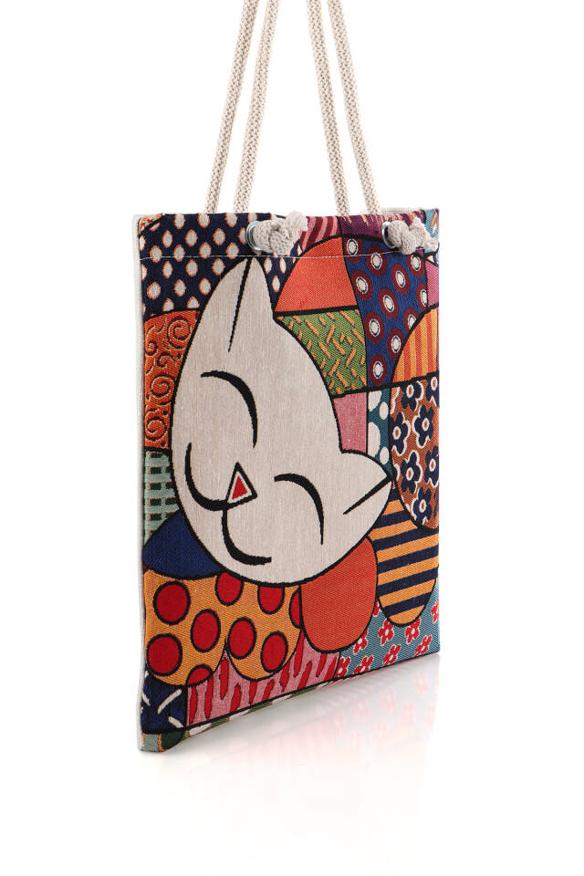 Cat Pattern Tapestry Shoulder Bag - 2