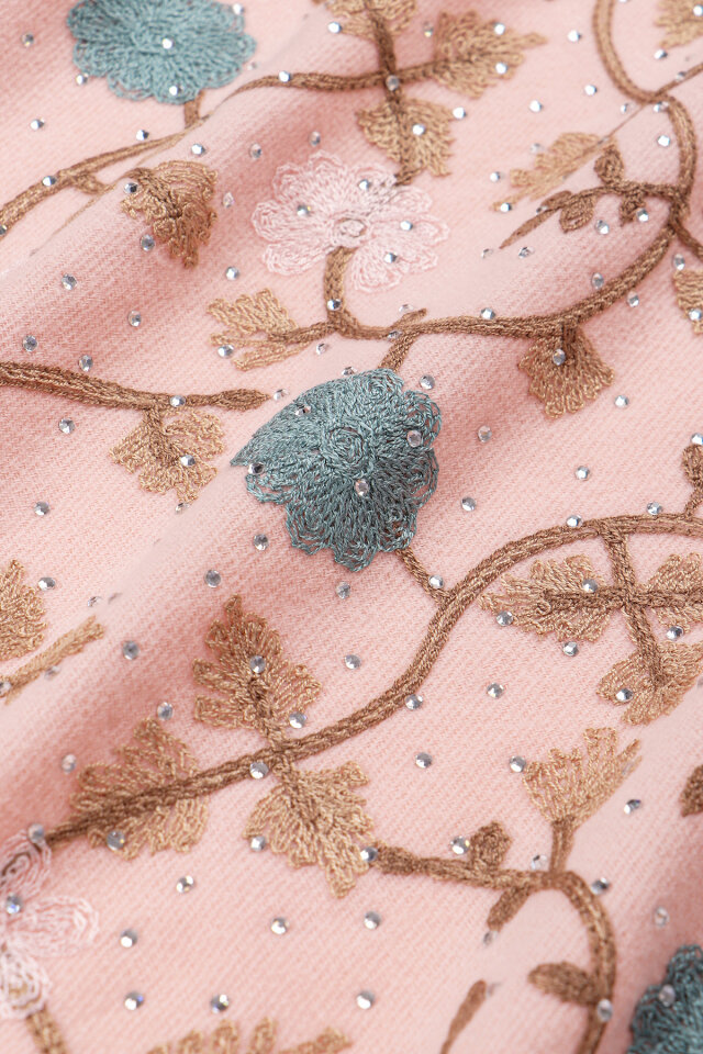 Powder Stone Embroidered Winter Shawl - 4