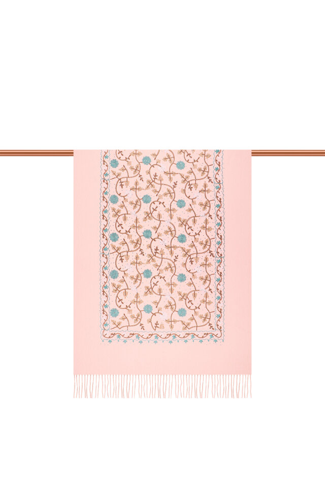 Powder Stone Embroidered Winter Shawl - 3